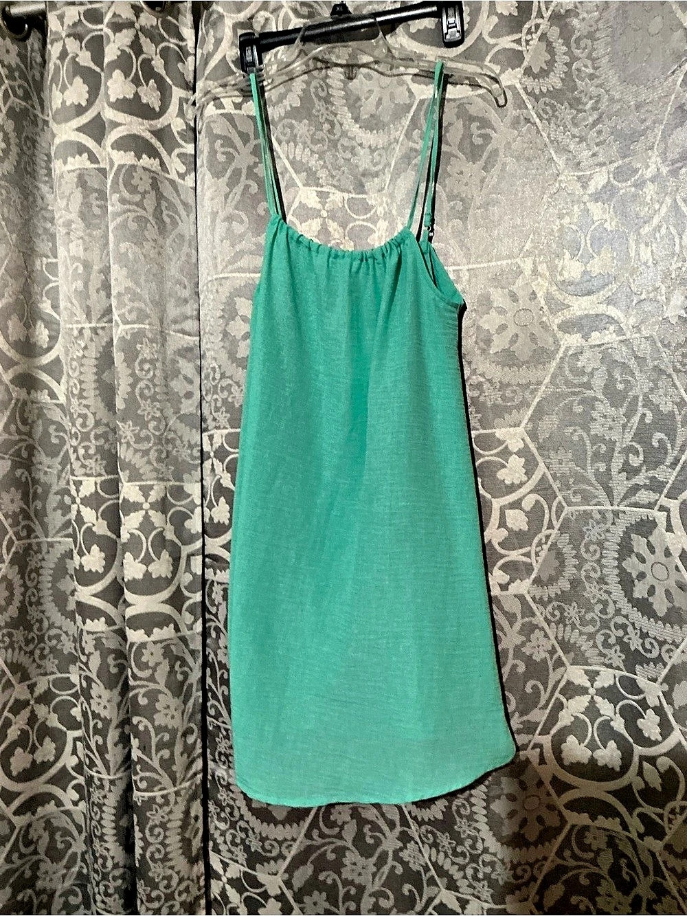 Zenana Woven Airflow Mini Dress Green Small NWT